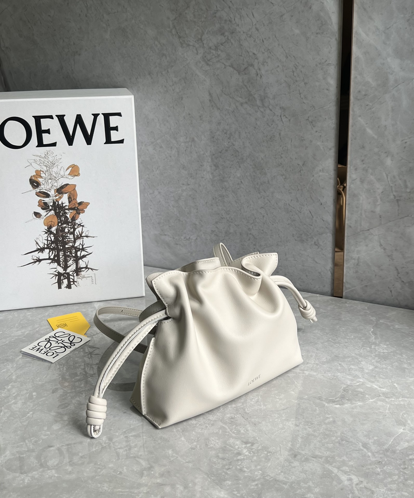 Loewe Mini Flamenco clutch in nappa calfskin Sea Salt